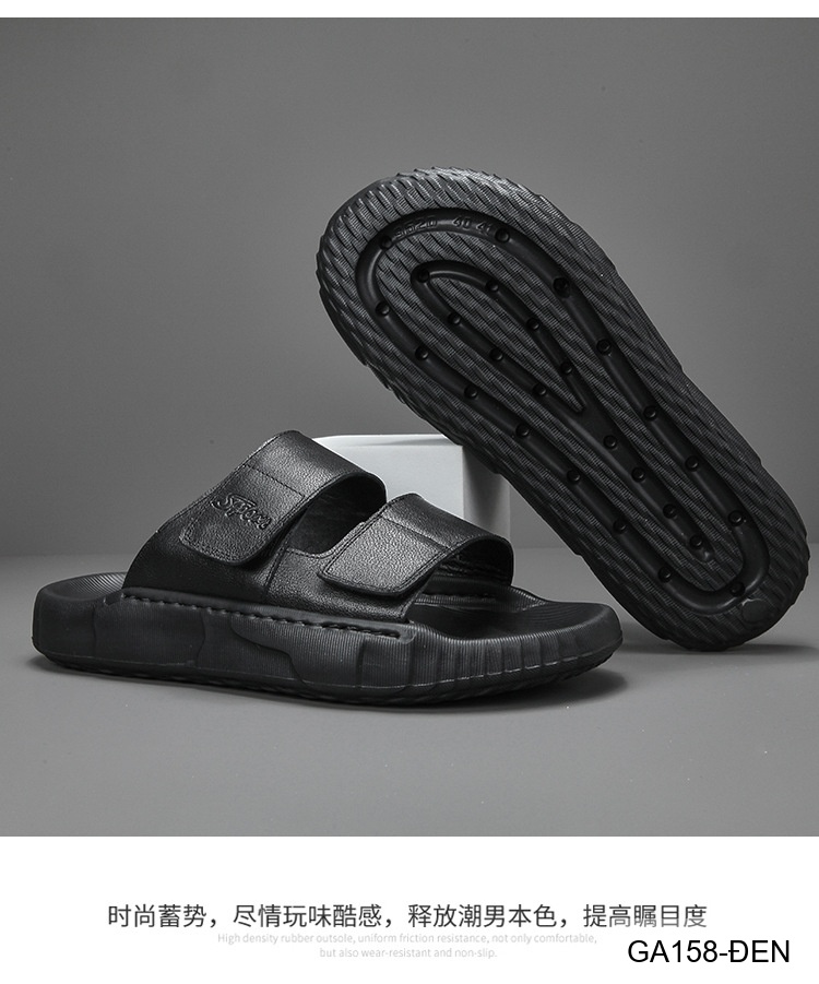 GA158 - Dép Nam Đế Dày Thời Trang Dây Dán Velcro Chất Liệu Da Bò Thoáng Khí_thumbnail_8
