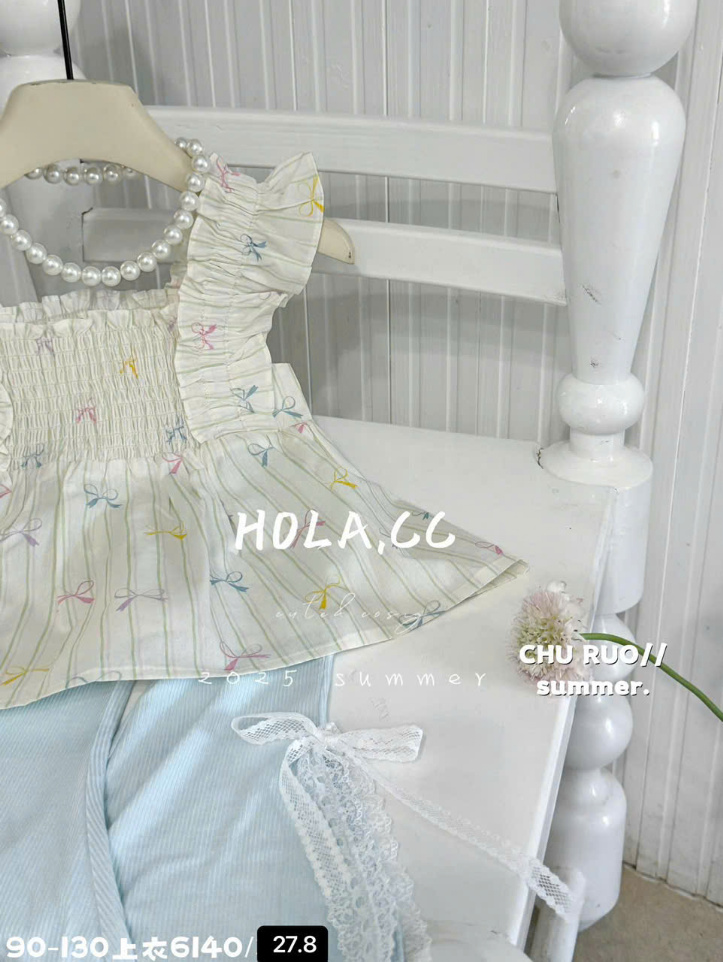 (A91) Áo thô 2 dây có chun bo ngực hoa tiết nơ_thumbnail_0