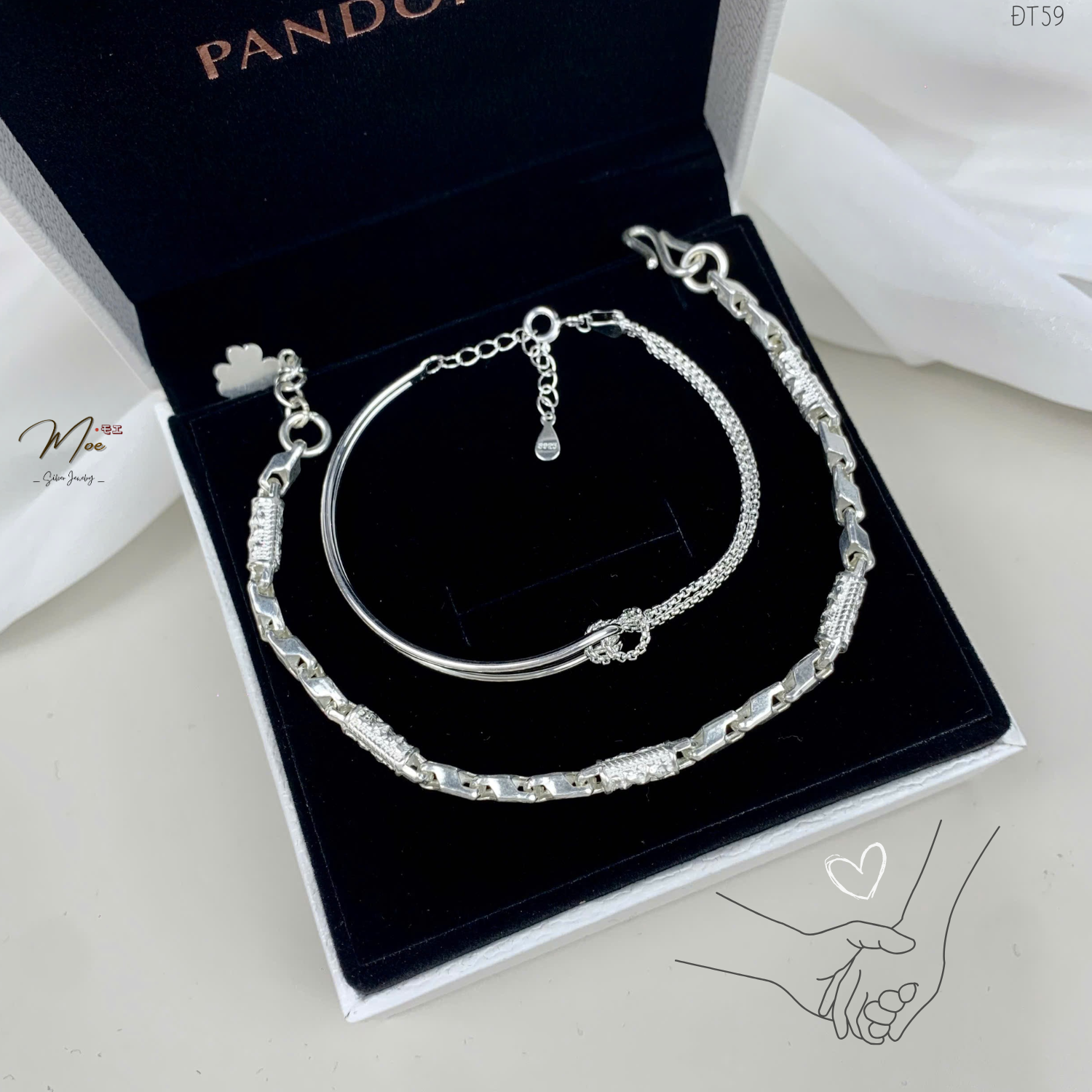 ĐT59 - Lắc tay đôi Nút thắt & ống đốt chạm rồng