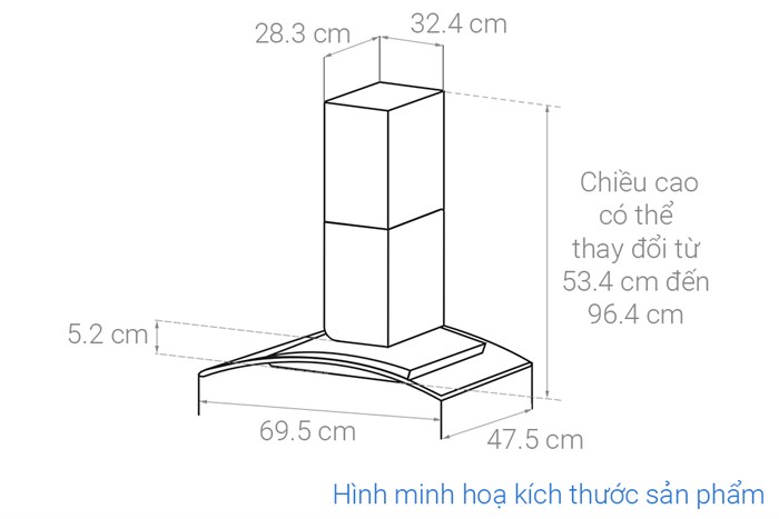 Máy hút mùi kính cong KF-GB207TB - Ảnh 2