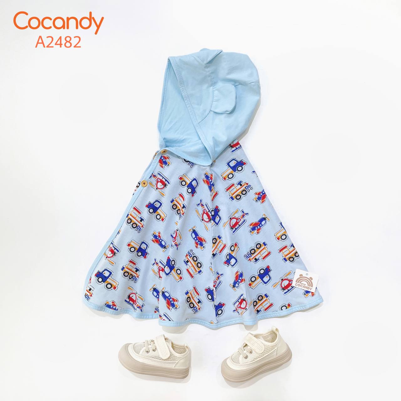 Áo choàng Homemi  ô tô mũ XDƯƠNG tai gấu_thumbnail_1