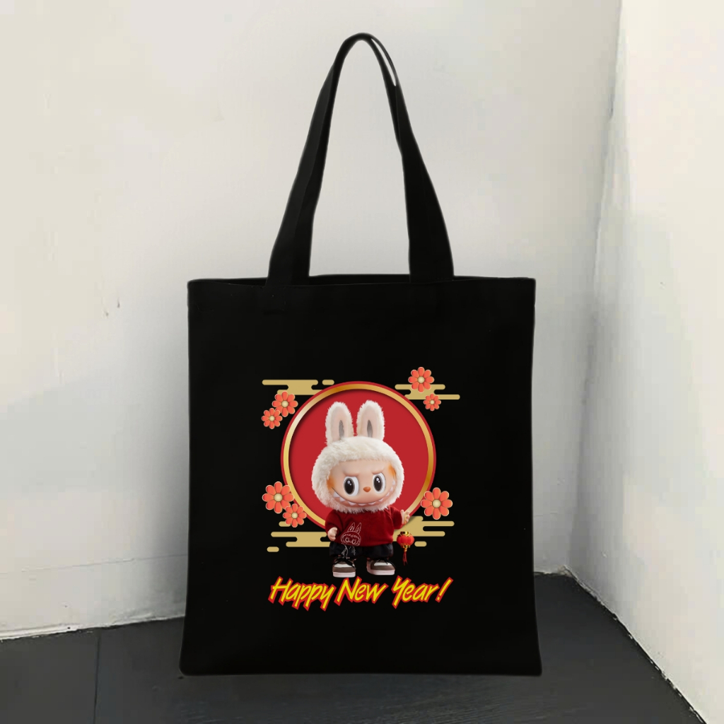 Túi tote vải canvas in hình Kuromi, Totoro, Labubu có khóa kéo, ngăn phụ - 𝐖𝐞 𝐓𝐞𝐞 TOTE07_thumbnail_8