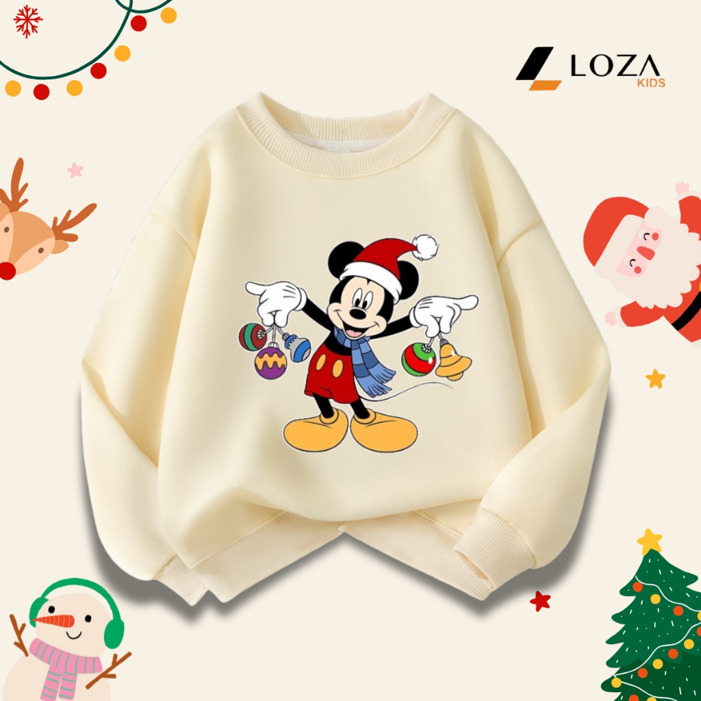 Áo nỉ Noel in hình BST Mickey Christmas cho bé - Loza Kids G0430_thumbnail_7
