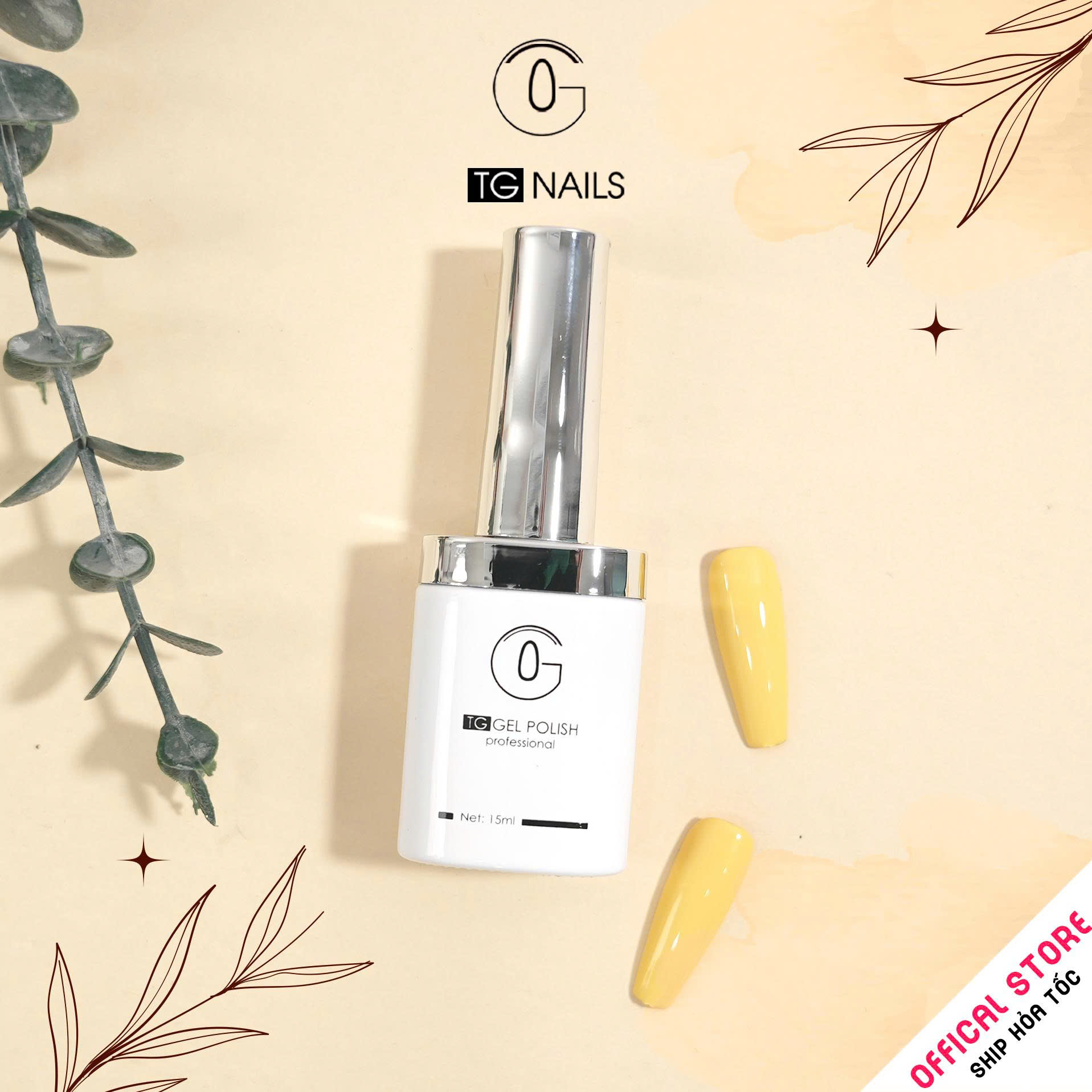 Sơn gel Màu Vàng Chanh chai 10g TG Nails_thumbnail_2