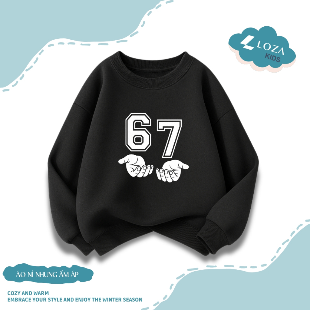 Áo nỉ cho bé trai in số 67 - Six Seven - Loza Kids IN029_thumbnail_3