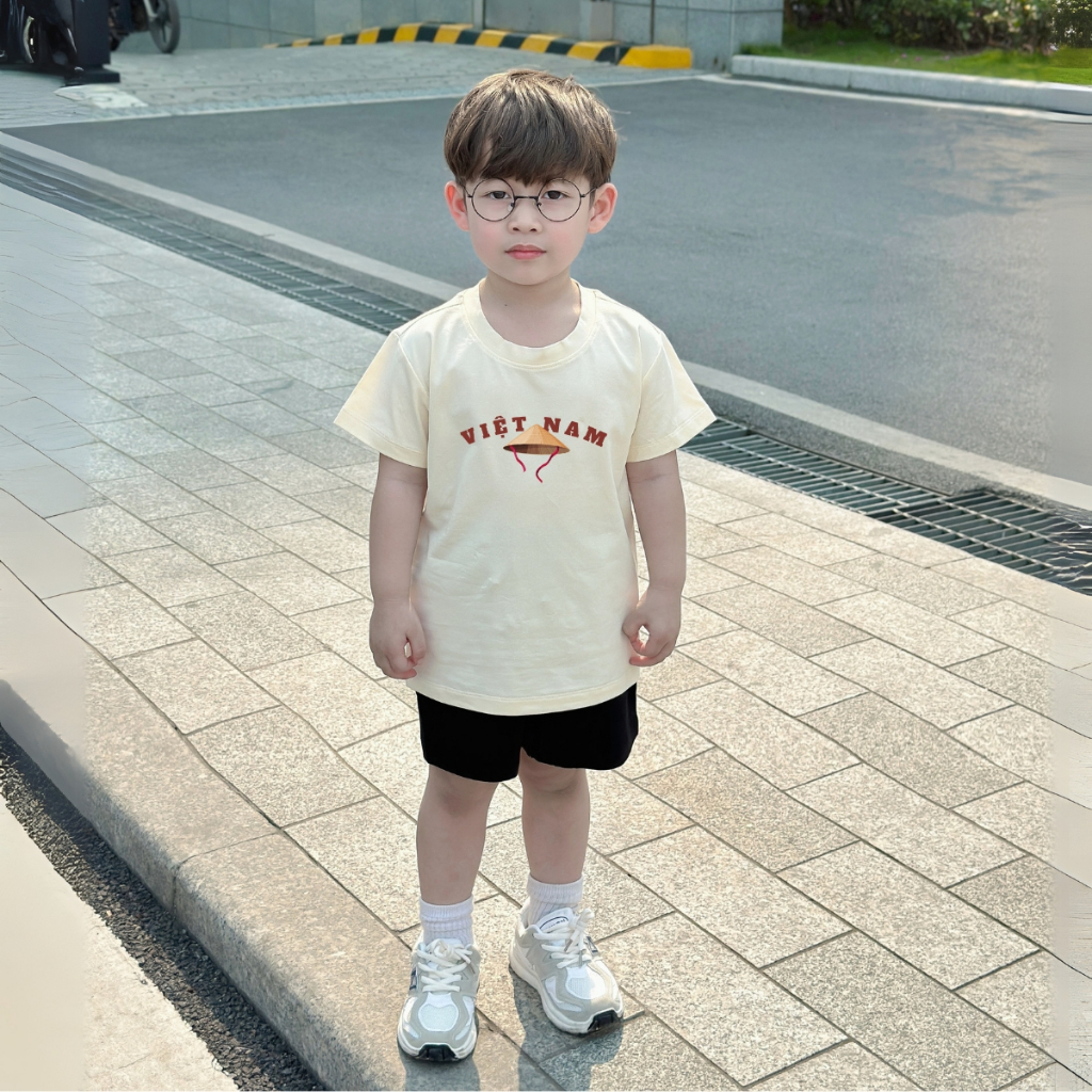 Bộ đồ bé trai in hình 'Việt Nam, Nón Lá' -  Loza Kids SB348