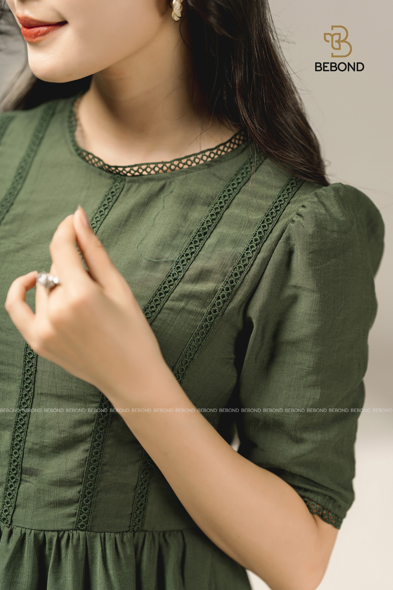 Đầm đũi xanh phối ren - Stunie Dress_thumbnail_5