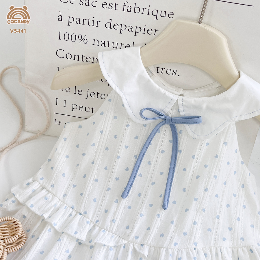 Váy cộc TRẮNG trái tim xanh nơ cổ_thumbnail_5