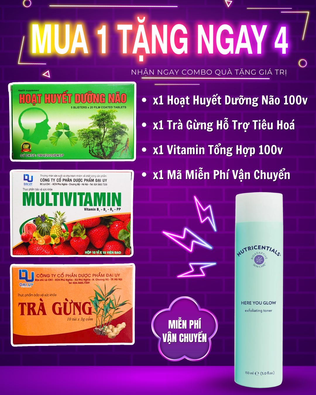 Nước hoa hồng Here You Glow Exfoliating Toner Nuskin