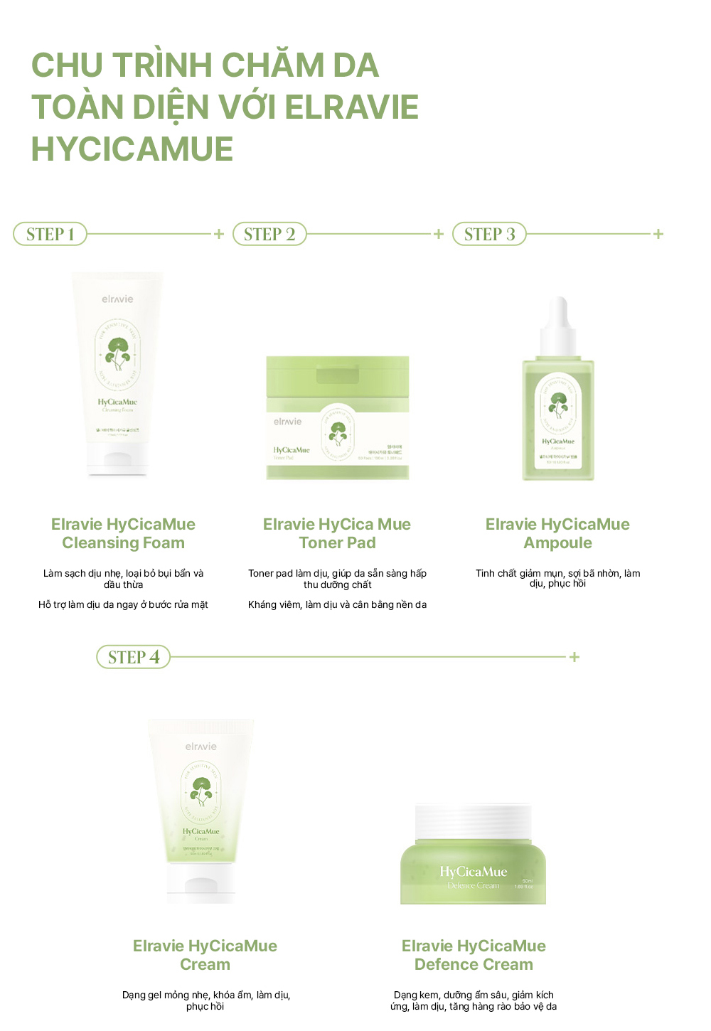 Kem dưỡng ẩm phục hồi giảm dầu mụn và bảo vệ da elravie HyCicaMue Defence Cream 50ml_thumbnail_11