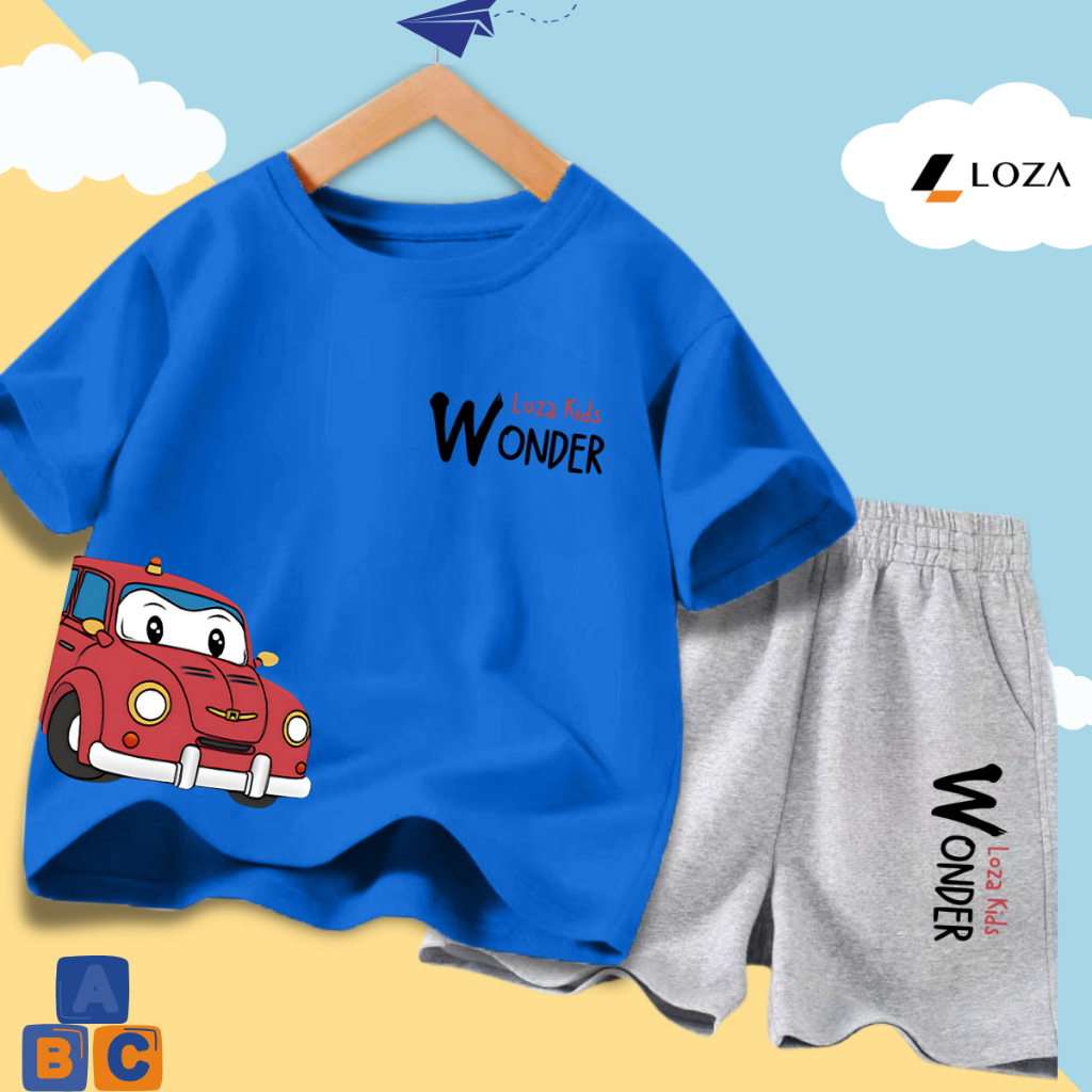 Bộ đồ bé trai in hình 'ô tô Wonder'  - Loza Kids SB295_thumbnail_1