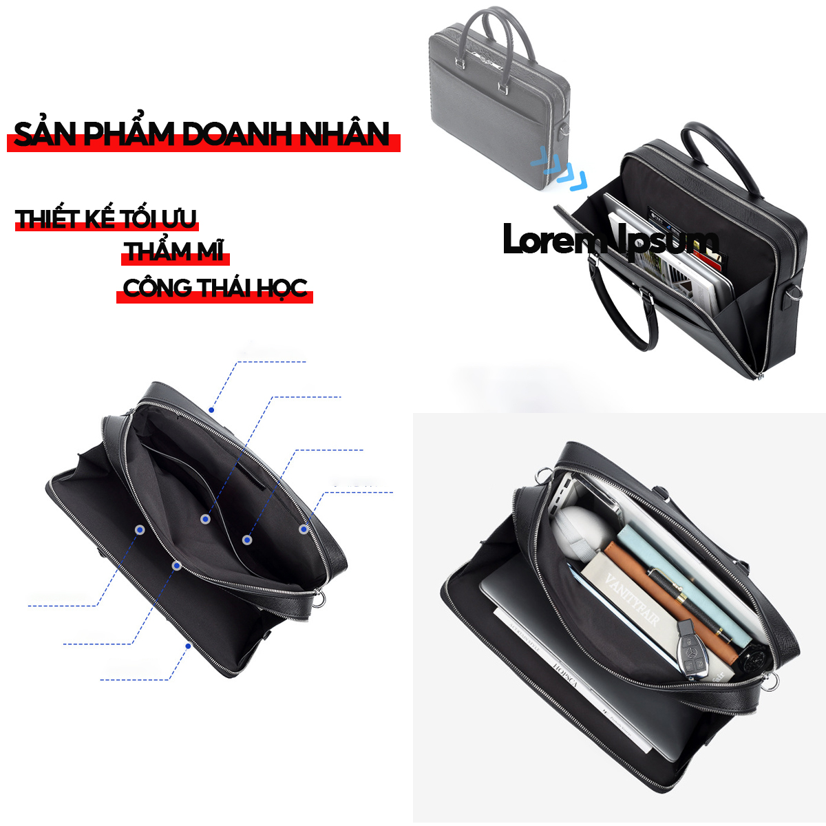 Cặp da bò nam công sở chất liệu da bò Saffiano chống nước, trầy xước đựng máy tính laptop giấy tờ tài liệu A4_thumbnail_4