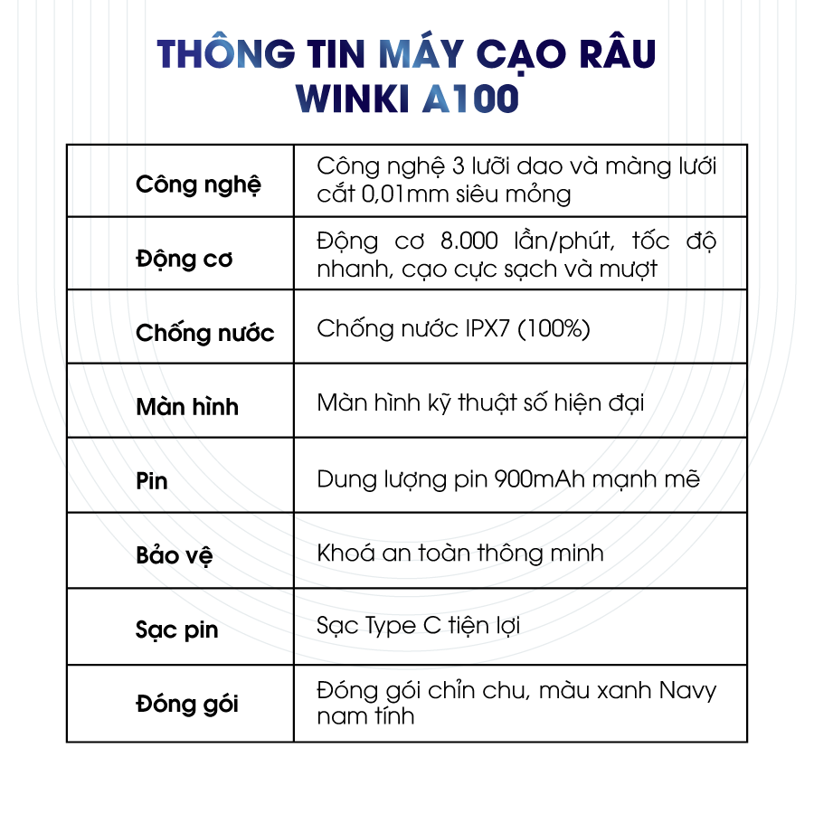 MÁY CẠO RÂU ĐA NĂNG CHO NAM GIỚI CAO CẤP A100_thumbnail_6