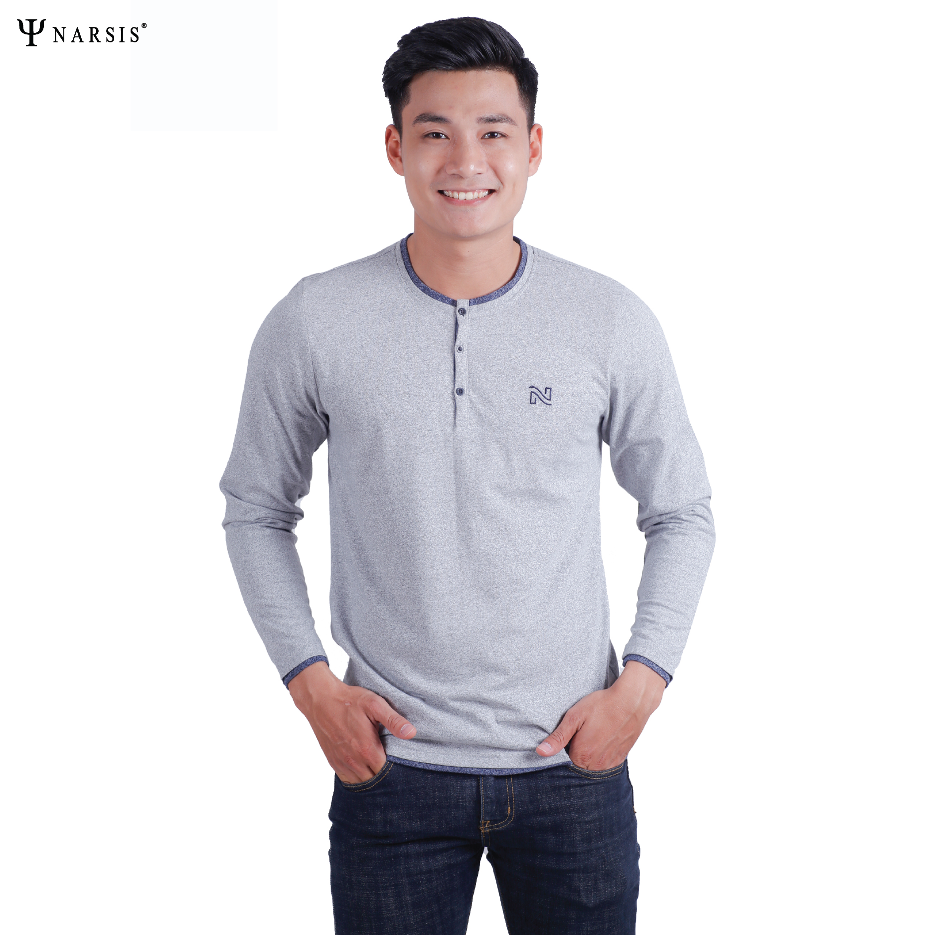 ÁO NAM THU ĐÔNG D7057 NARSIS CHẤT LIỆU THOÁNG MÁT, DỄ CHỊU, THOẢI MÁI CẢ NGÀY, DỄ VẬN ĐỘNG_thumbnail_2