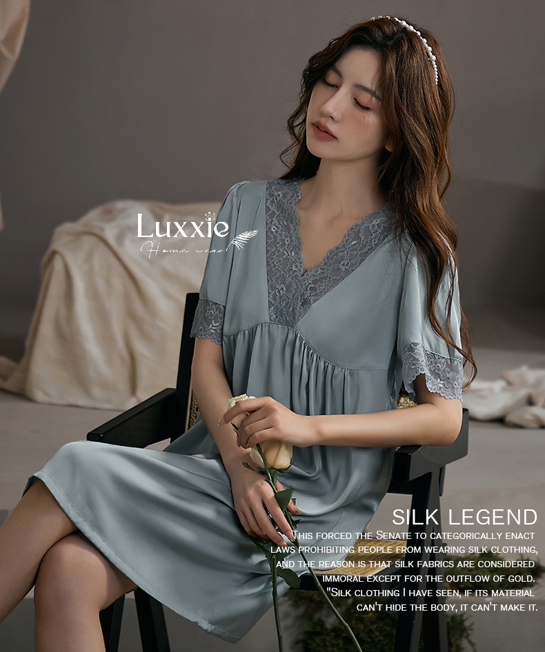 V06 Váy ngủ suông cổ V phối ren_thumbnail_5