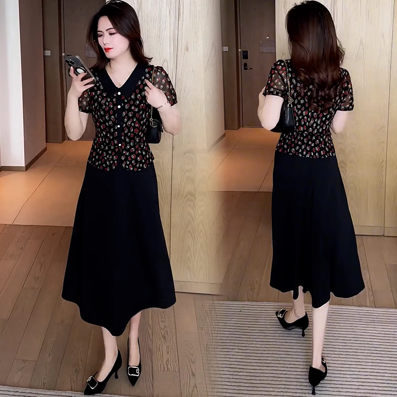 16940-Đầm voan xòe  dáng peplum in hoa nhí cổ sen ( voan, loat)_thumbnail_0