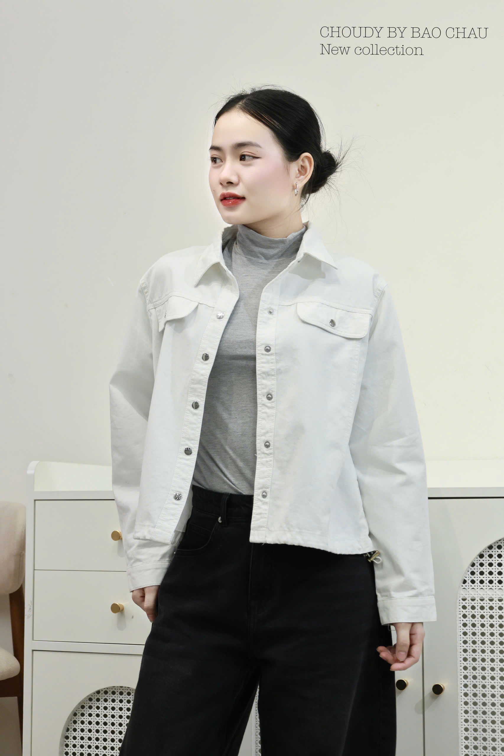 A823 ÁO KHOÁC KAKI TRẮNG