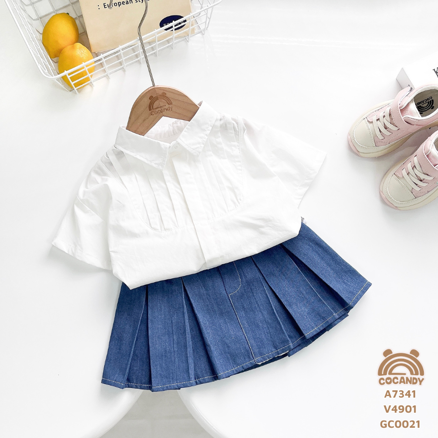 Chân váy cộc denim XANH xếp ly bản to_thumbnail_4