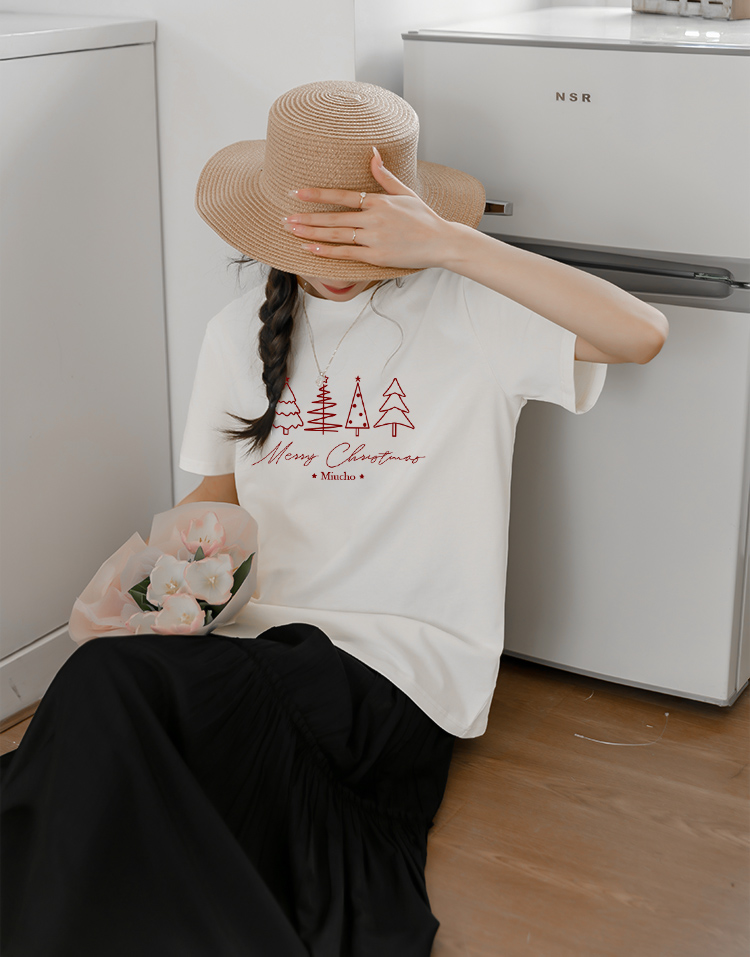 Áo thun nữ giáng sinh noel form vừa regular vải cotton 4c thoáng mát 1762 Miucho Chic Chic in mix_thumbnail_5