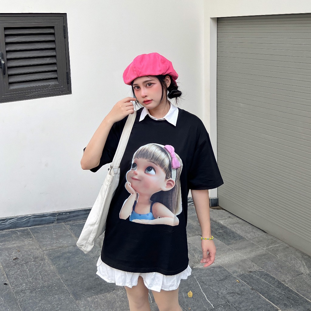 Áo thun nữ form rộng đẹp tay lỡ kiểu hàn quốc chất vải cotton mềm mịn AT253 Miucho in hoạ tiết_thumbnail_6