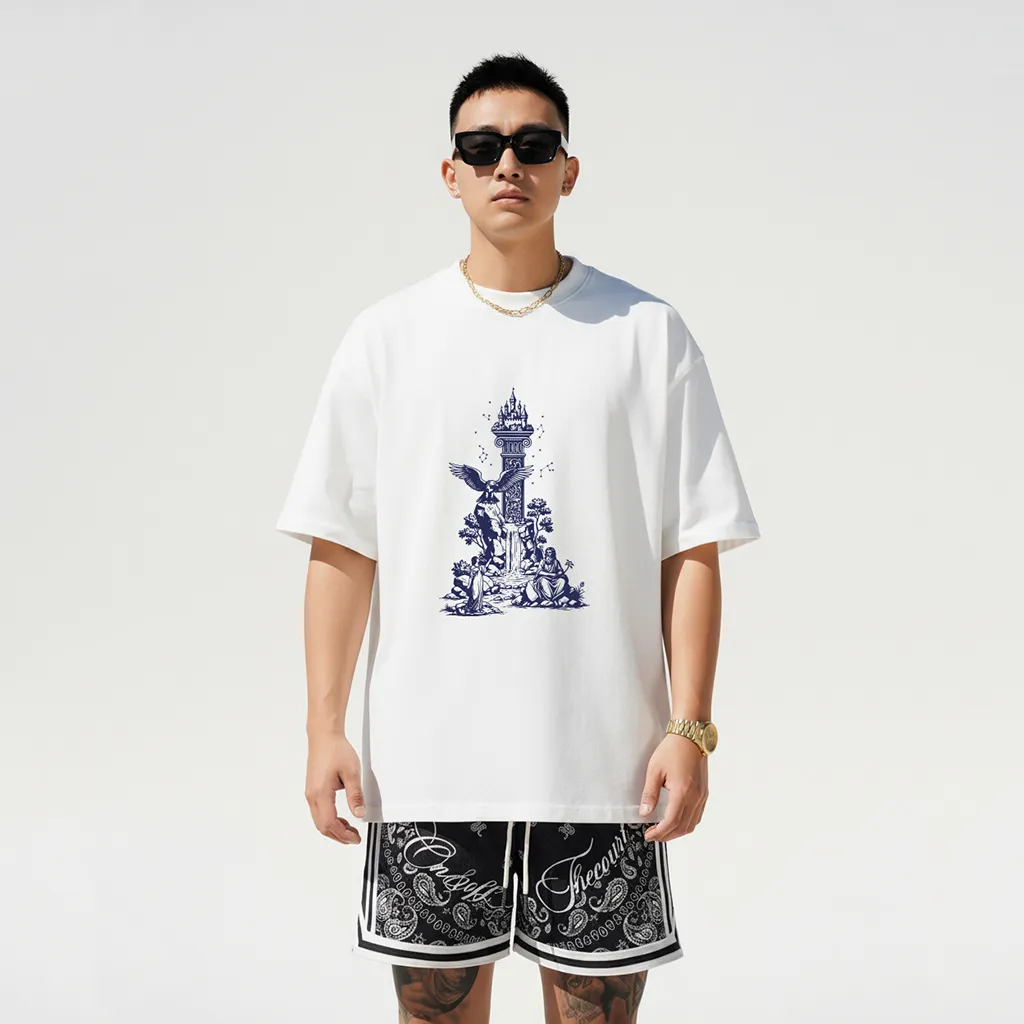 Áo thun form rộng Miucho Iconic cotton thoáng mát tay ngắn cổ tròn nhiều màu đủ size in chữ cái I 2754_thumbnail_4