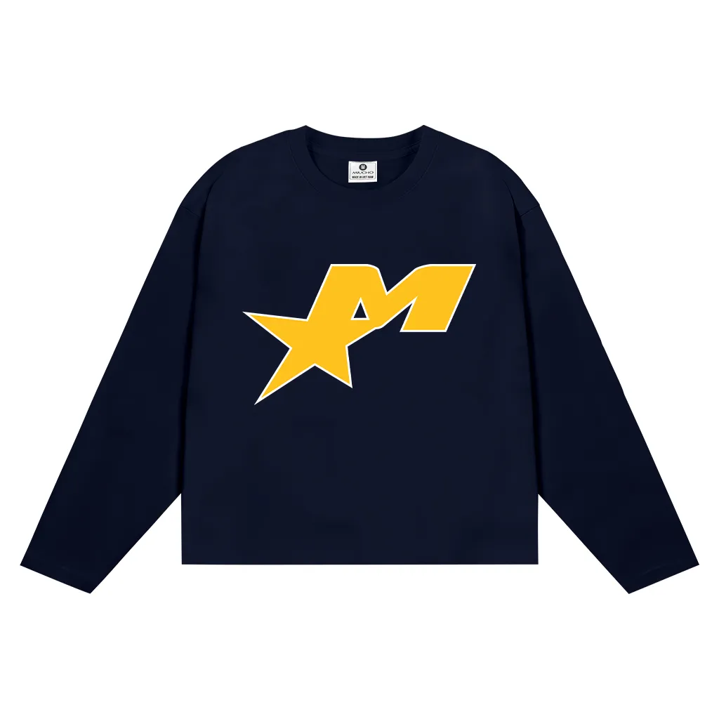 Áo thun unisex form boxy Miucho Club vải cotton thoáng mát tay dài cổ tròn hình in chữ M basic 2678_thumbnail_12