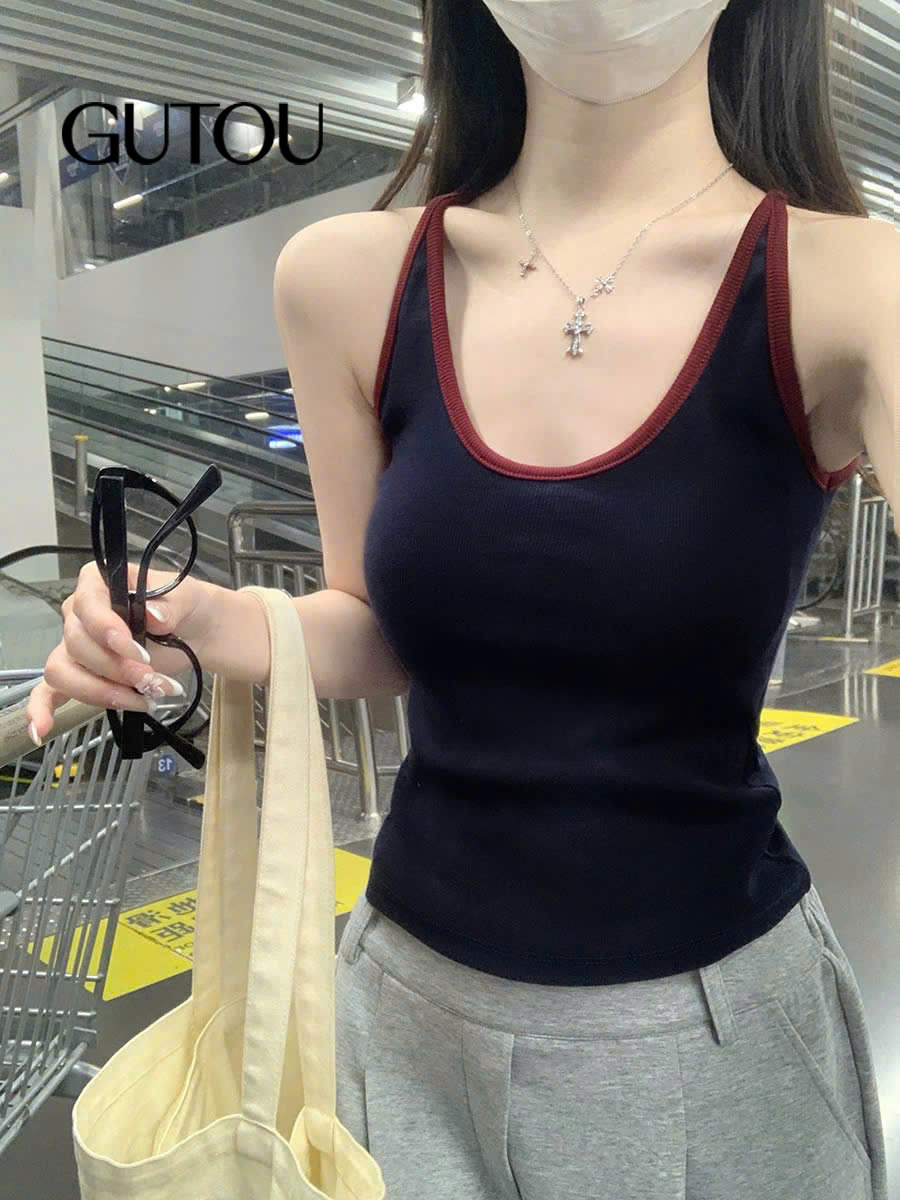 [ GUTOU ] Áo Tank Top Thun Gân Phối Màu_thumbnail_7