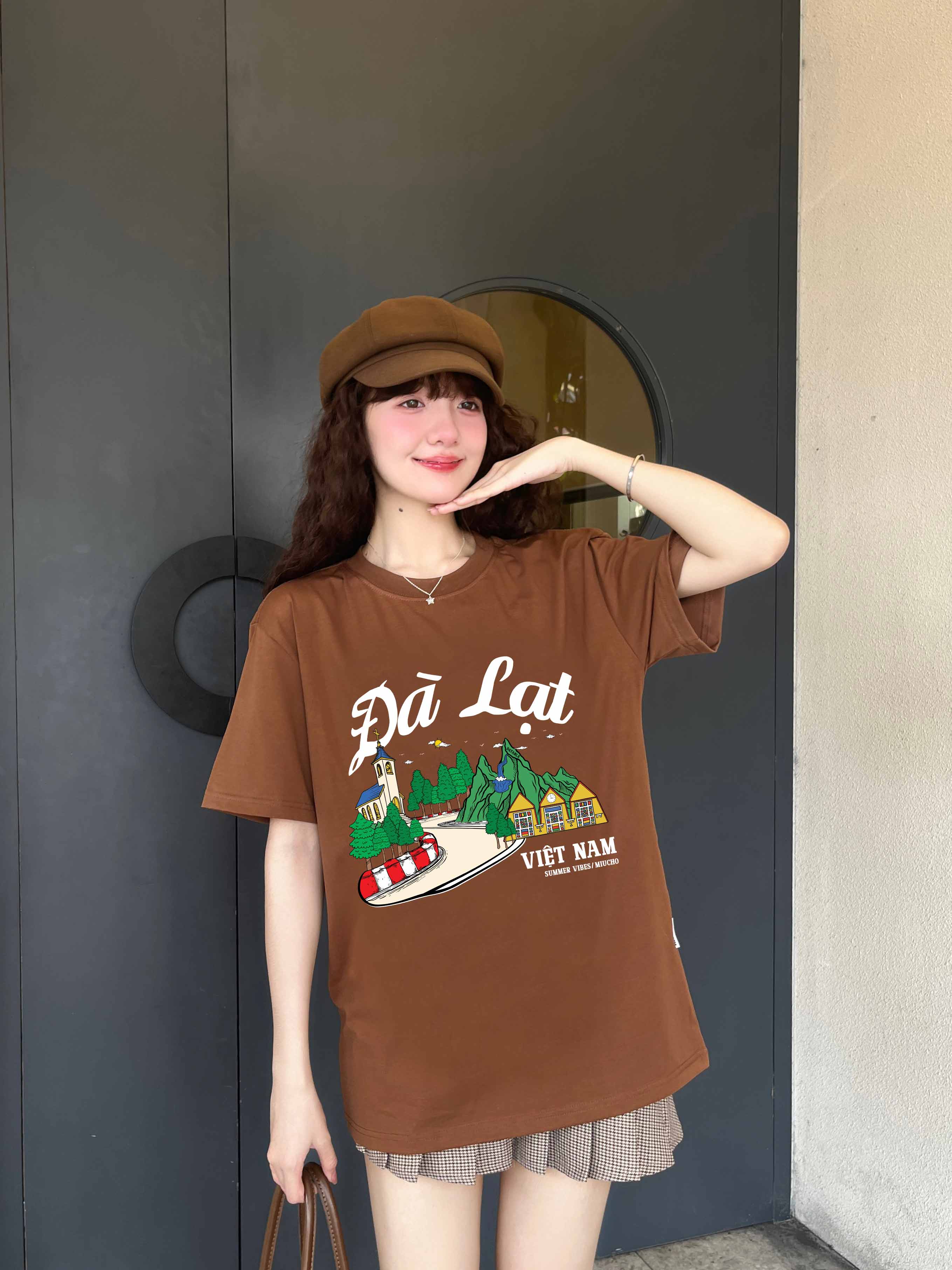 Áo thun du lịch Đà Lạt ATD1263 Miucho vải cotton thoáng mát in mix_thumbnail_3