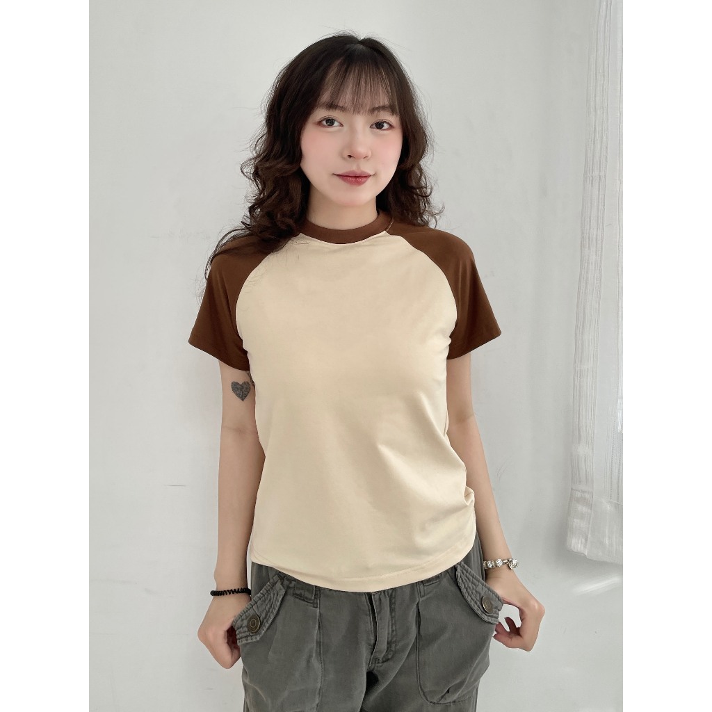 Áo baby tee phối trơn ABPTT01 Miucho cotton cổ tròn in basic_thumbnail_8