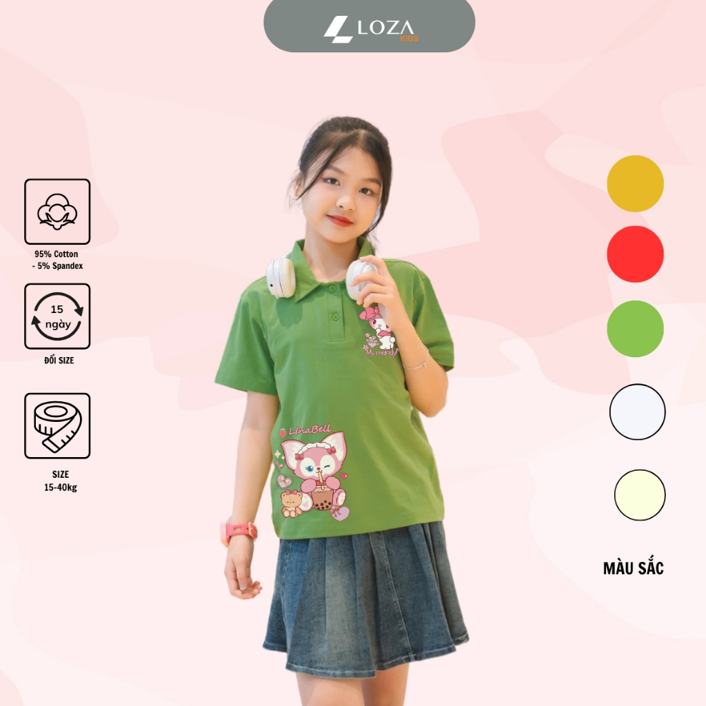 Áo polo cho bé gái hình MELODY - Loza PL3207_thumbnail_4