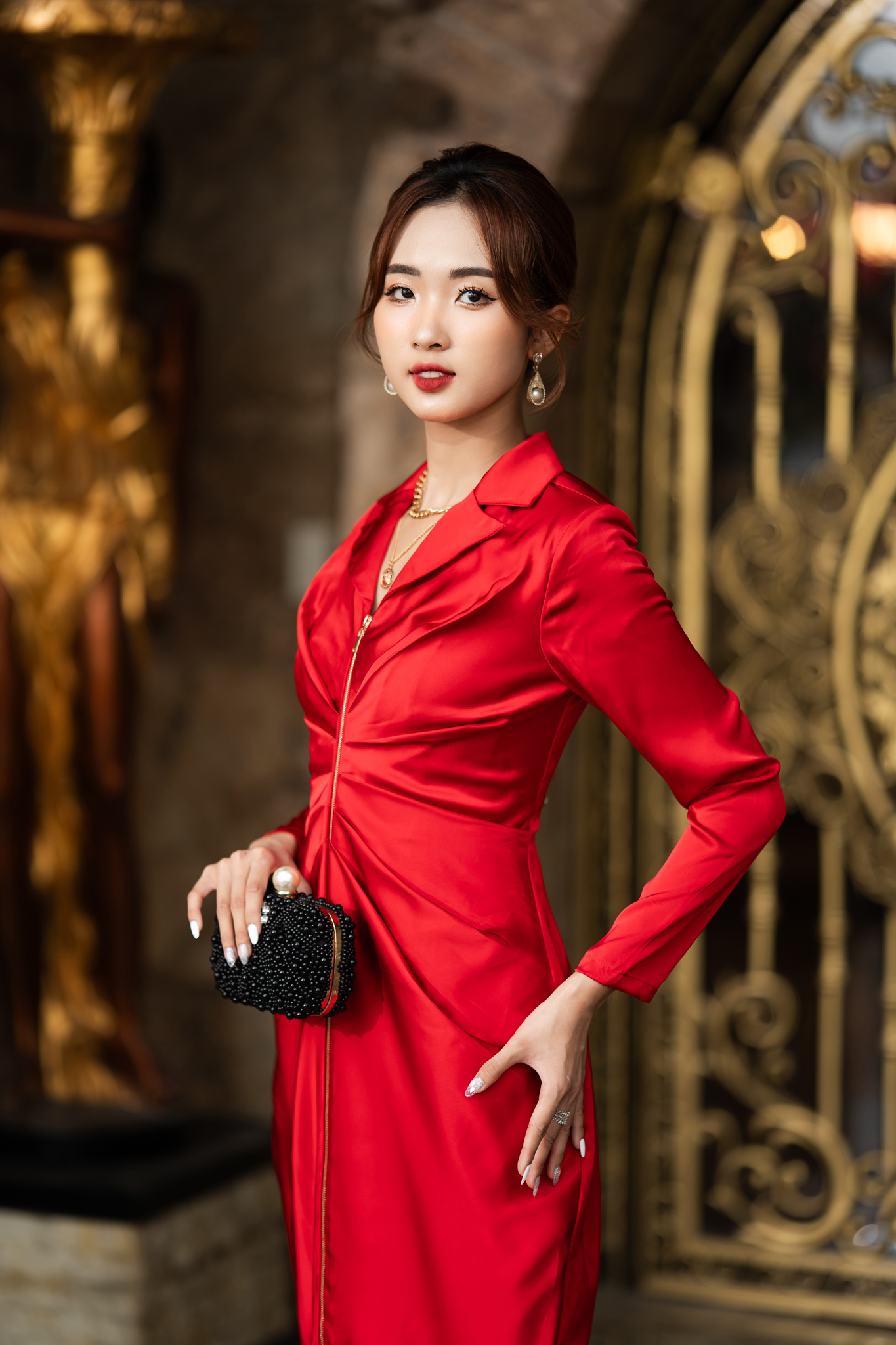ĐẦM ĐI TIỆC MÀU ĐỎ DÀI TAY- MELY DRESS_thumbnail_2