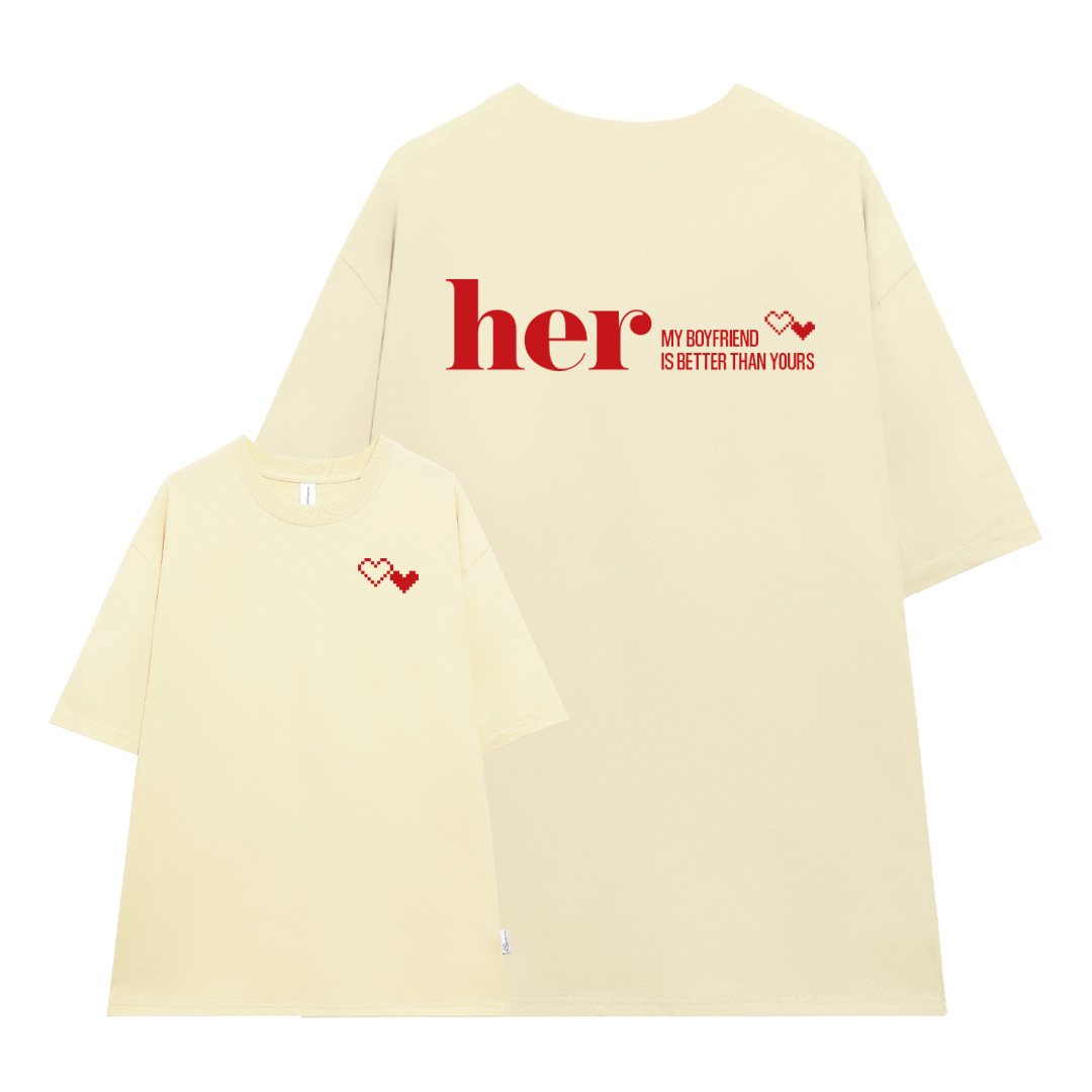 Áo thun cặp đôi couple đáng yêu from rộng ATD1368 Miucho vải cotton cổ tròn in Typography_thumbnail_15