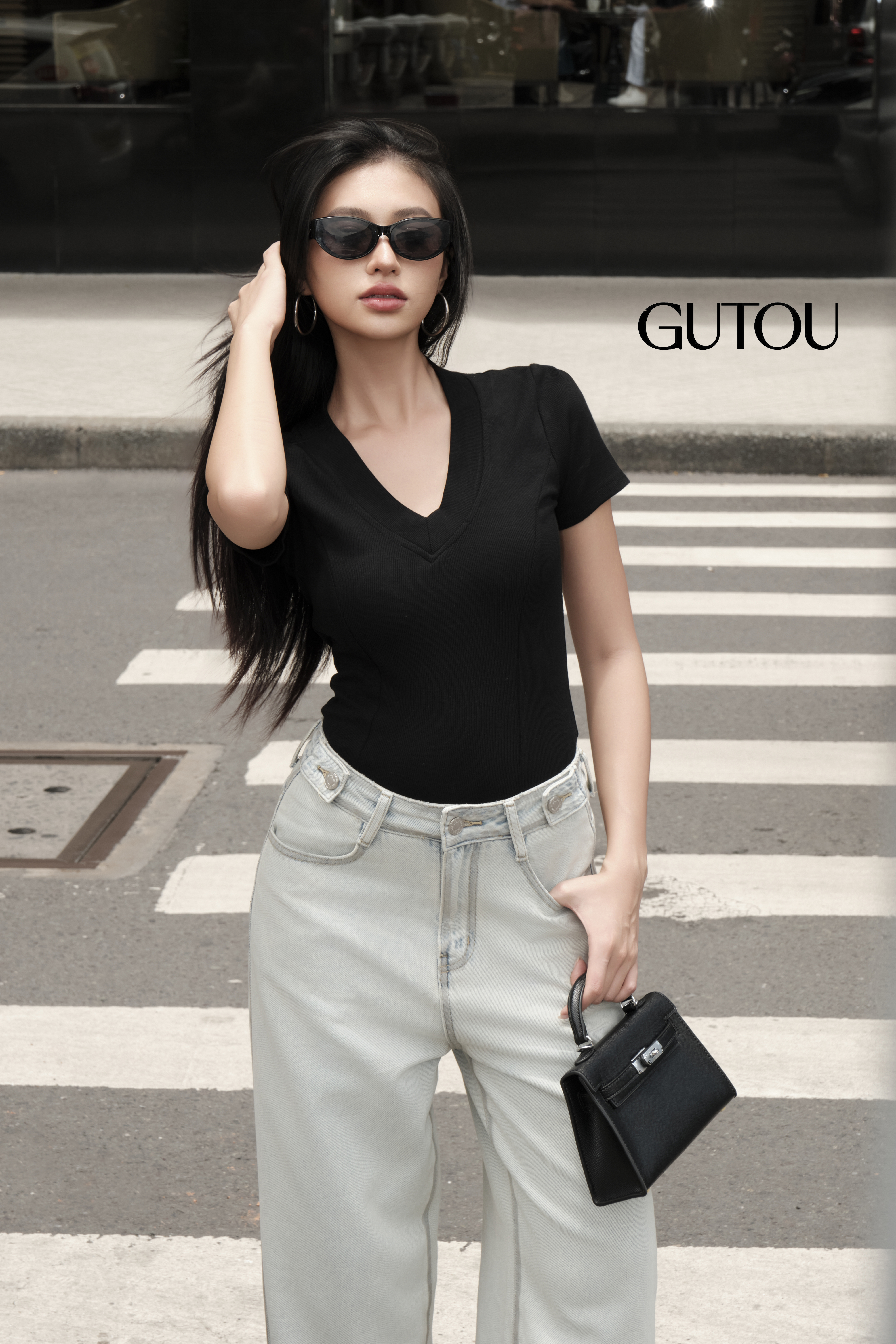 [ GUTOU ] Quần Jean Suông Minimal Viền Xám_thumbnail_4