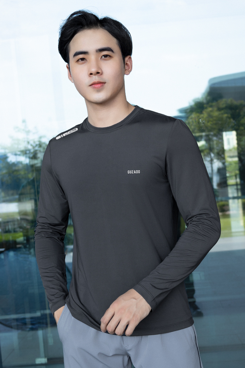 Áo Thun Nam Dài Tay Vải Thun Co Giãn 4 Chiều Cao Cấp GDT01_thumbnail_8