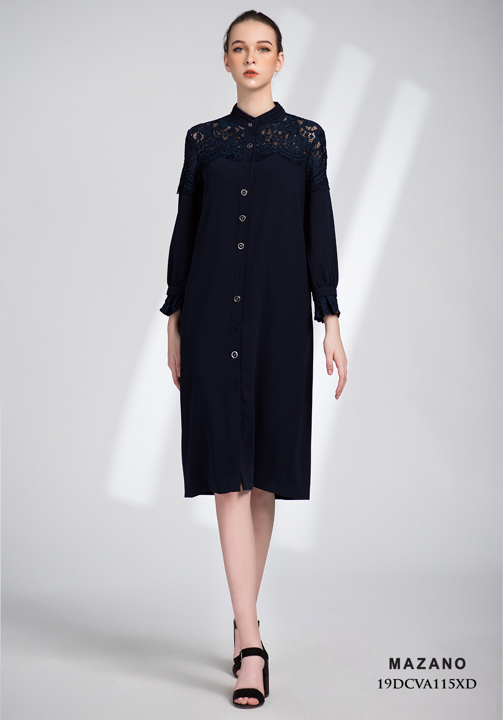 Đầm xanh than phối ren cổ tàu_thumbnail_2