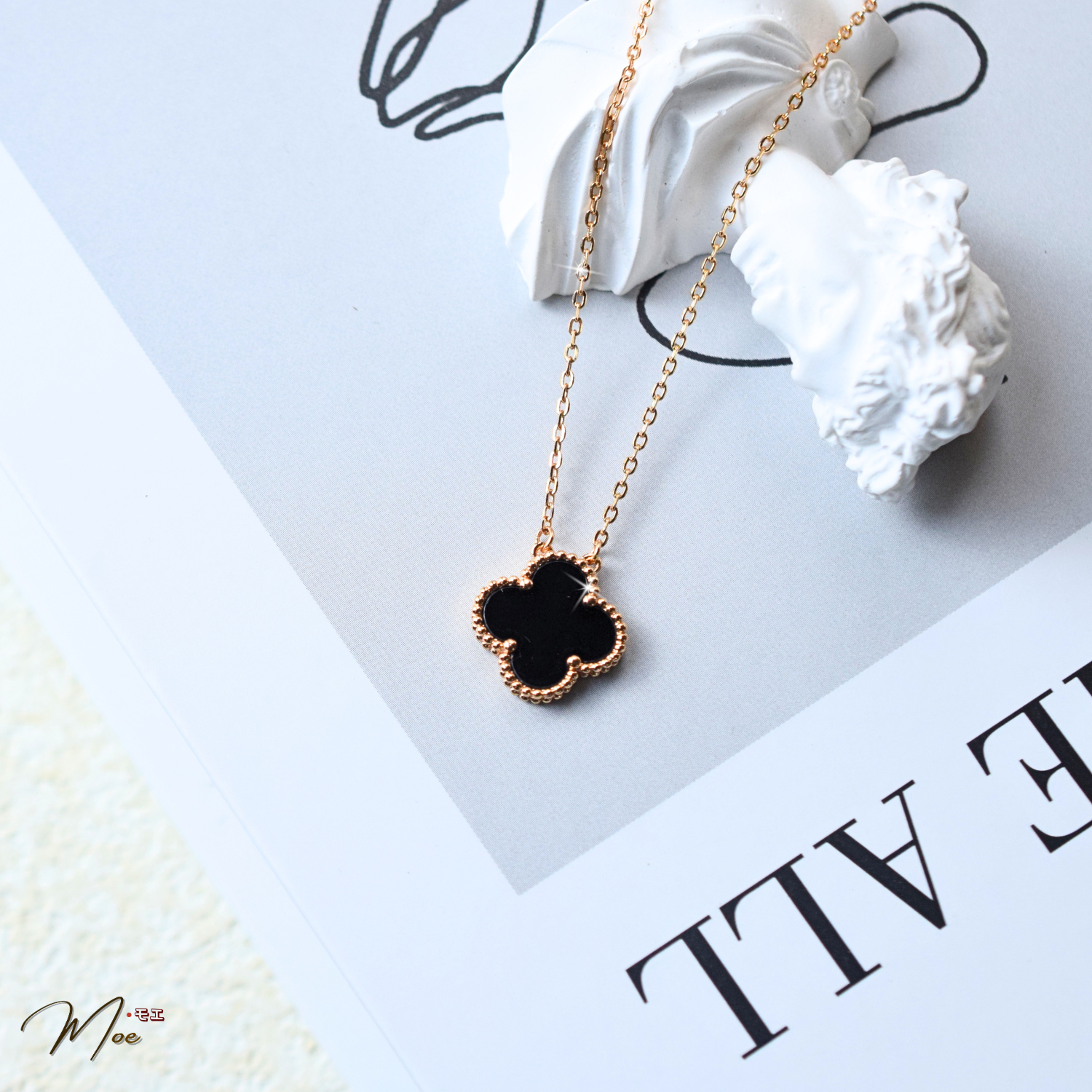 VD1 - VCA Dây chuyền đen 13mm xi vàng hồng_thumbnail_1