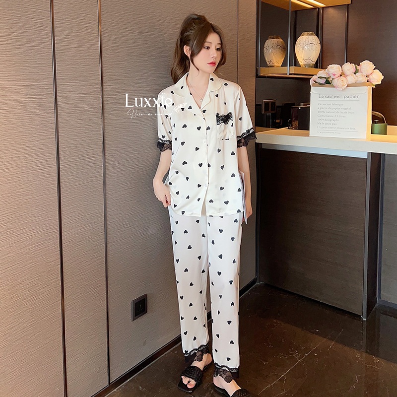 N25B Pijama trắng họa tiết trái tim tay ngắn_thumbnail_4