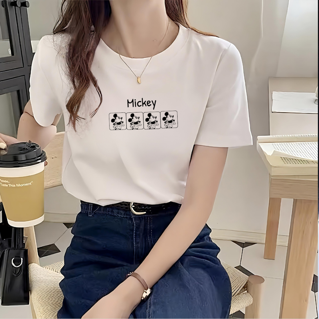 [Form Vừa] Áo phông nữ màu trắng dáng suông vừa chất liệu thun cotton 95% - LOZA G0206_thumbnail_5