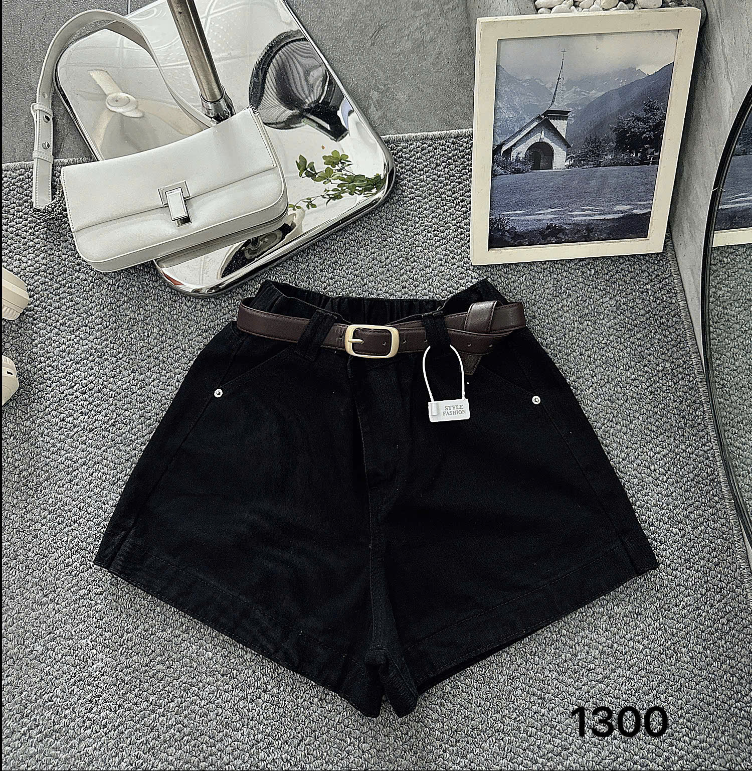 Quần short jean kaki lưng thun bigsize QSJ1300-1 dành cho nàng bigsize từ 55-90kg