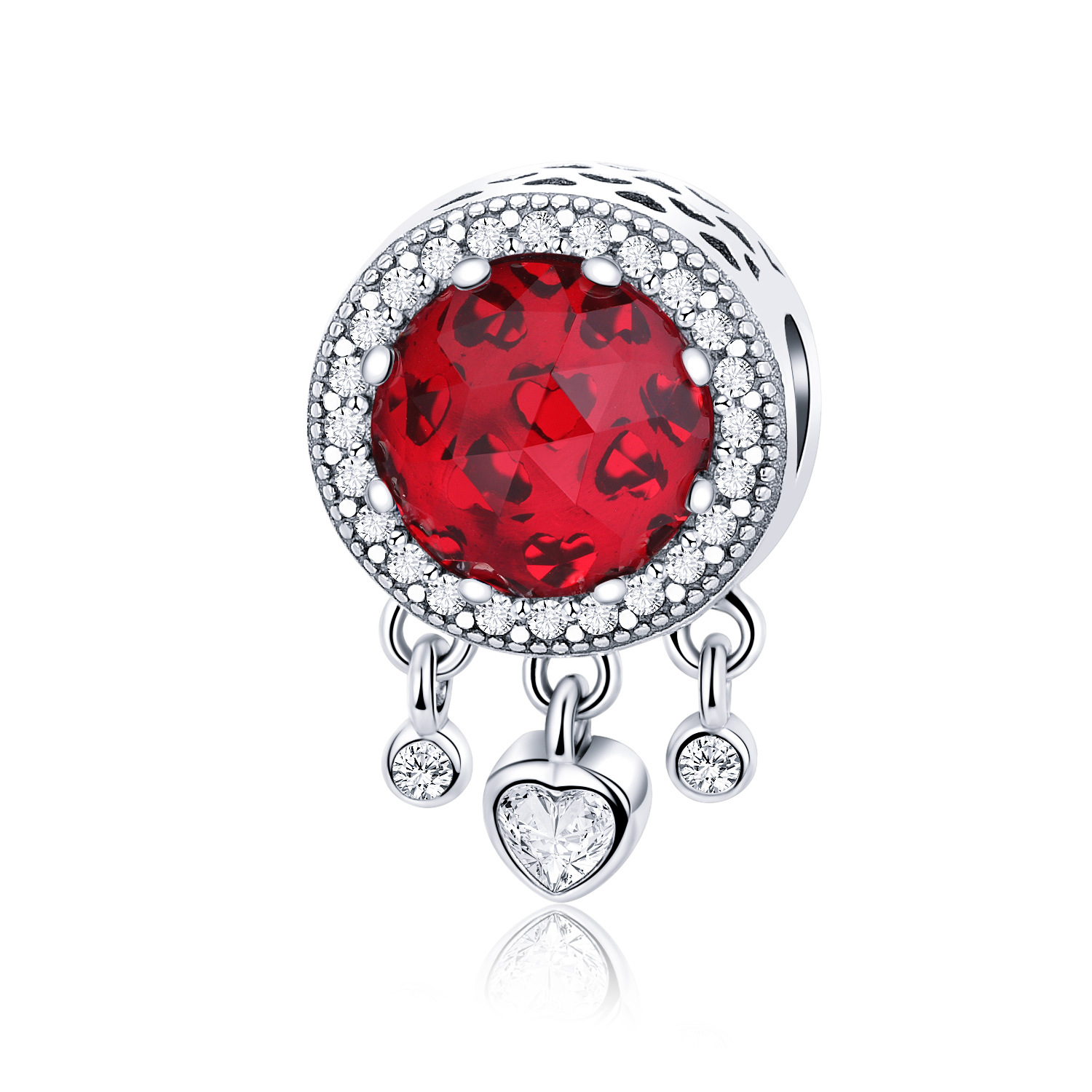 CL204 - Charm lẻ radiant đỏ tim rơi