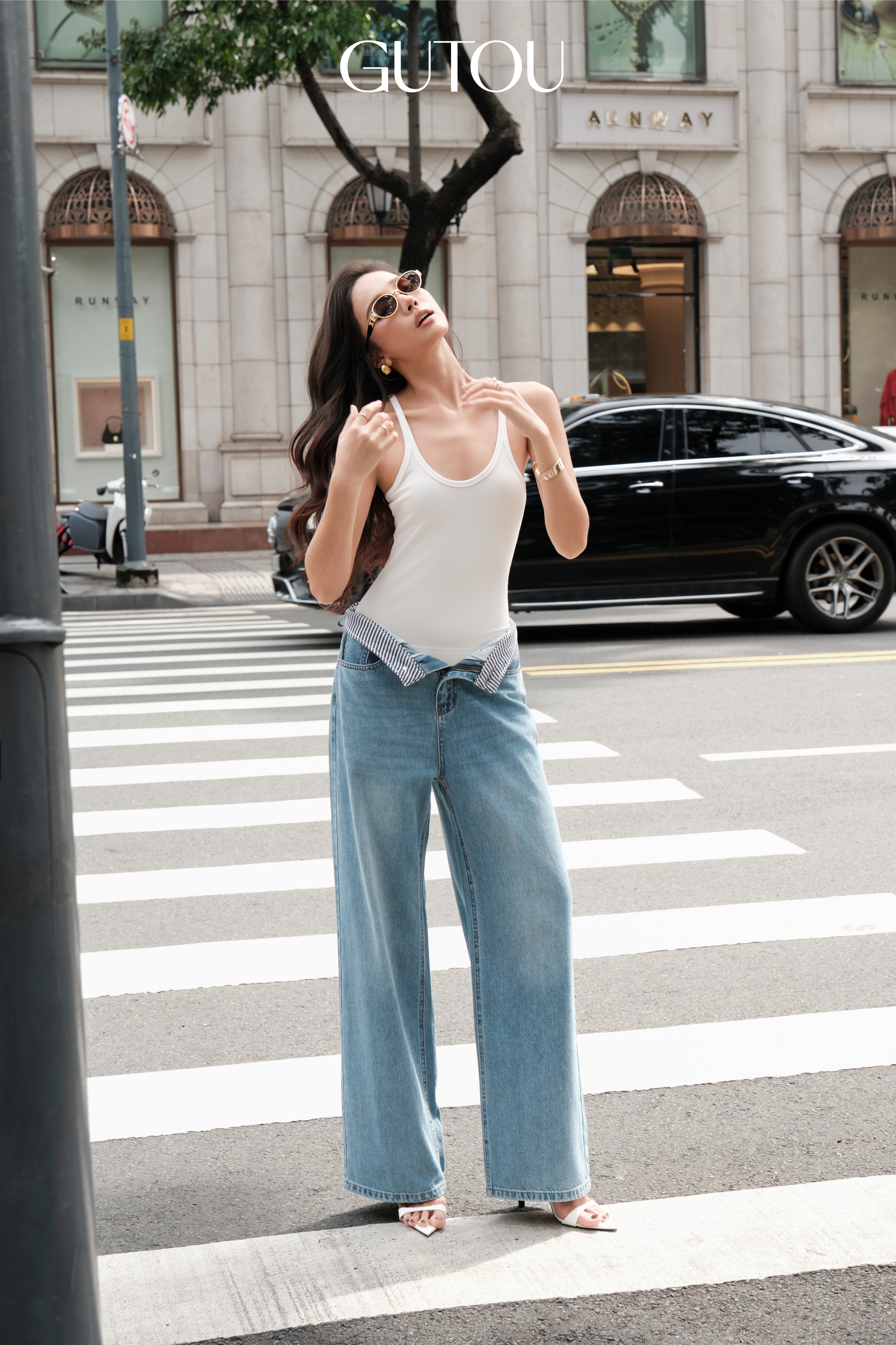 [ GUTOU ] Quần Jean Suông Trơn Lưng Kiểu New Style_thumbnail_4