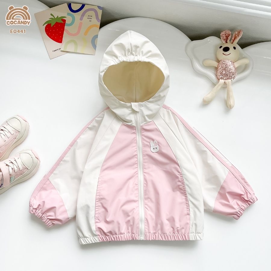 Áo khoác gió HỒNG phối BE_thumbnail_1