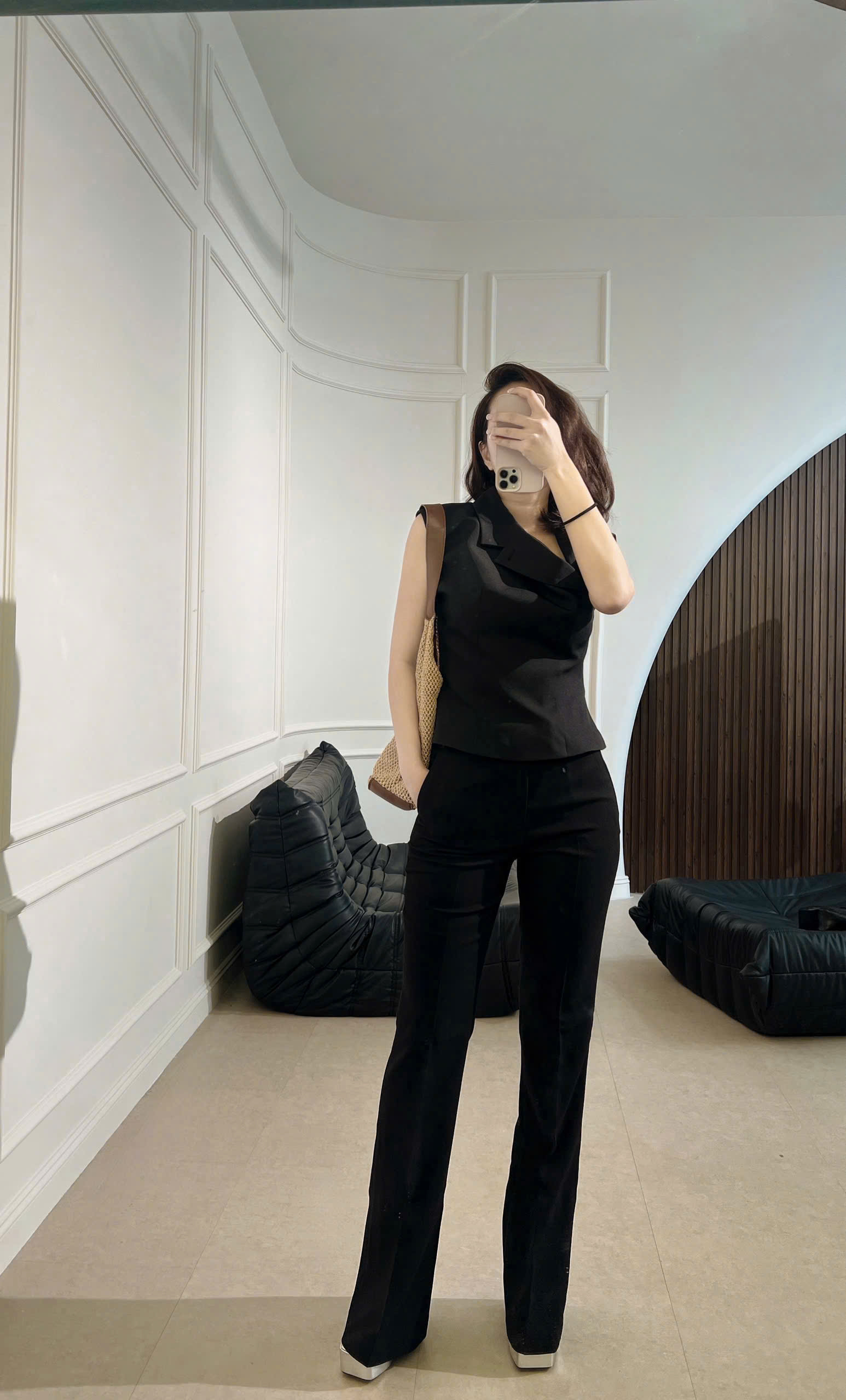 HQ166 - Quần dài ống bass đen