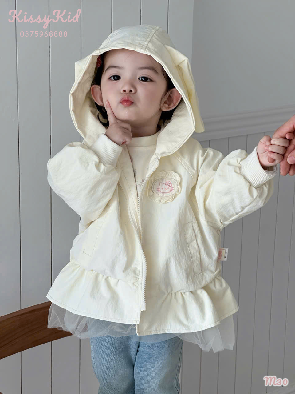 (M30) Áo khoác gióng vièn bèo ren màu kem XTPP_thumbnail_0