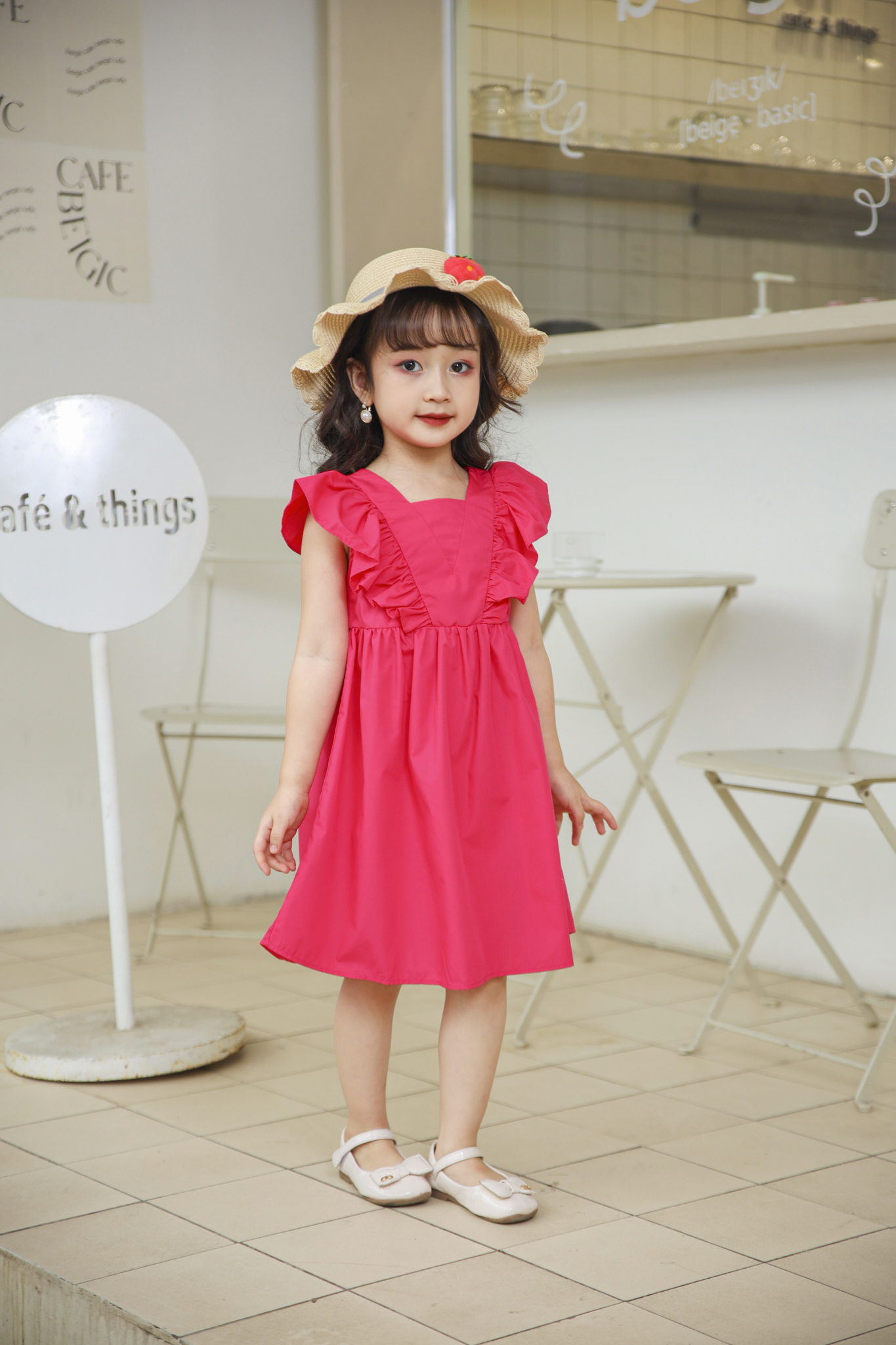 Váy cổ kiểu cắt V tay cánh tiên_thumbnail_1