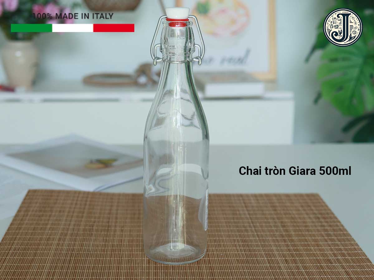 Chai thủy tinh đựng nước, mật ong nắp cài kín hơi Bormioli Rocco_thumbnail_8