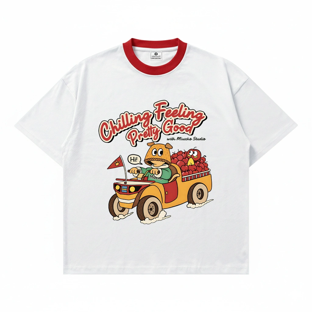 Áo thun boxy nam nữ phối cổ đỏ Miucho 3154_thumbnail_0