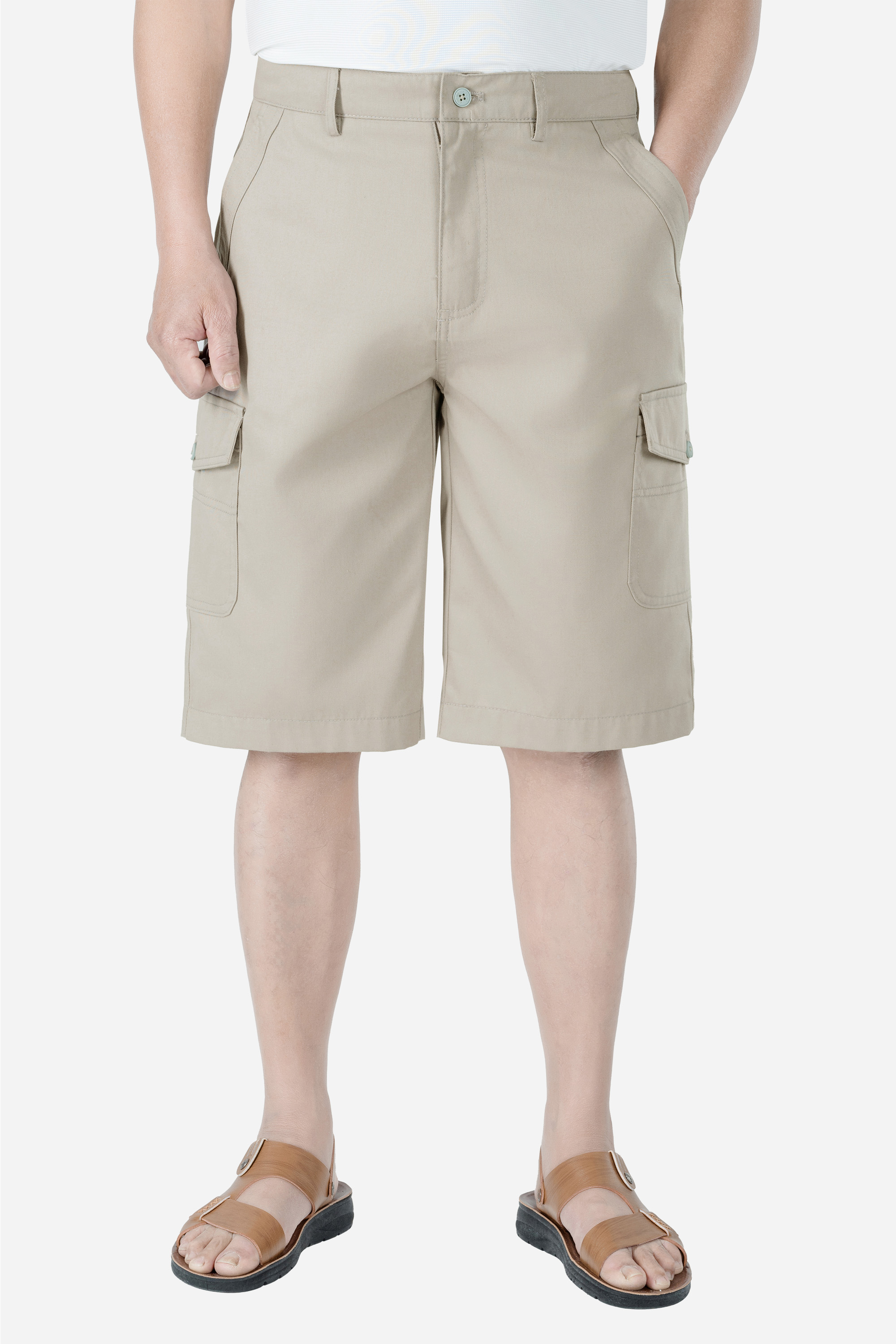 Quần Soọc Kaki Túi Hộp Nam Trung Niên ANCHI Dáng Suông Dài Qua Gối