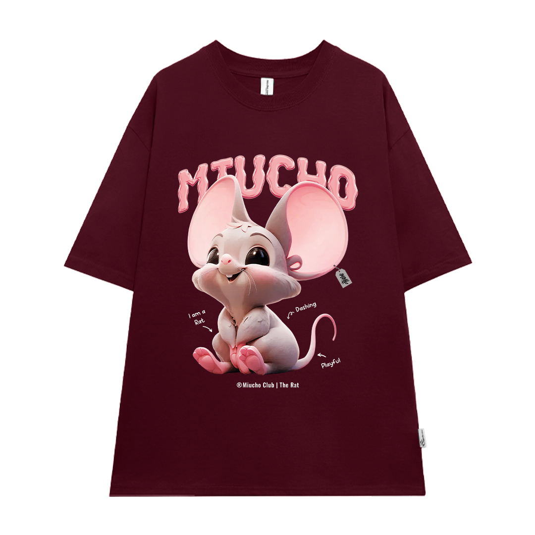 Áo thun form rộng 12 con giáp tuổi Tí ATD1236 Miucho tay ngắn cổ tròn in mix_thumbnail_25