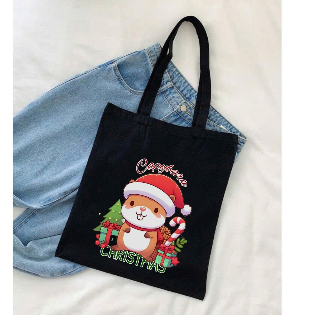 Túi Tote Capybara-Túi vải canvas có túi phụ và khoá kéo đựng vừa A4 và laptop (33x37cm) - TOTE02_thumbnail_24